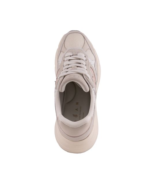 Sneakers Hi-Fi in suede e mesh Bianco Grigio Rosa HOGAN | HXW6690FK70 U4F0ZBJ